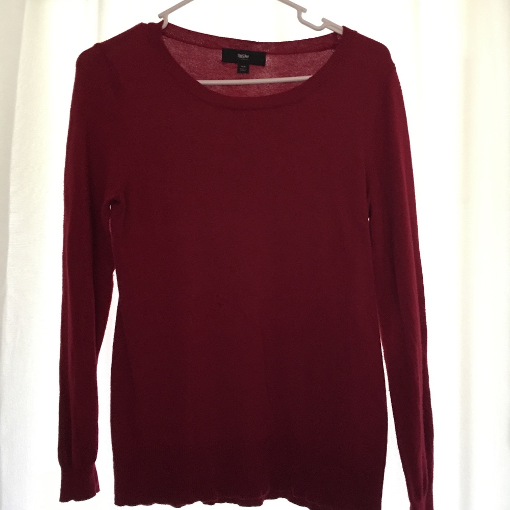 Red Scoop-neck Sweater